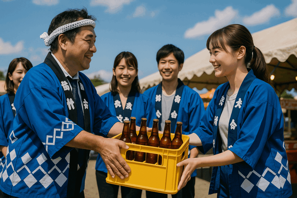 接待交際費としてビールを渡す