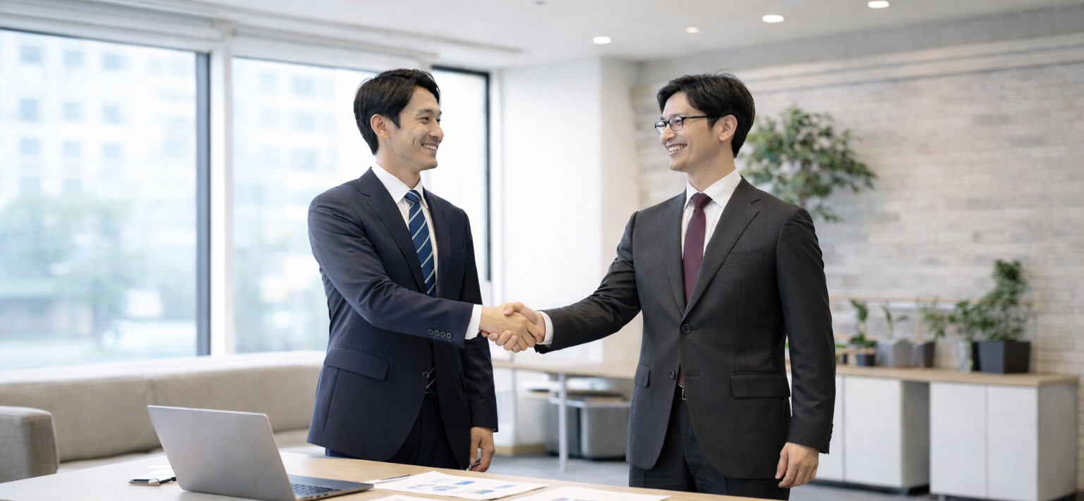 握手をするビジネスマン